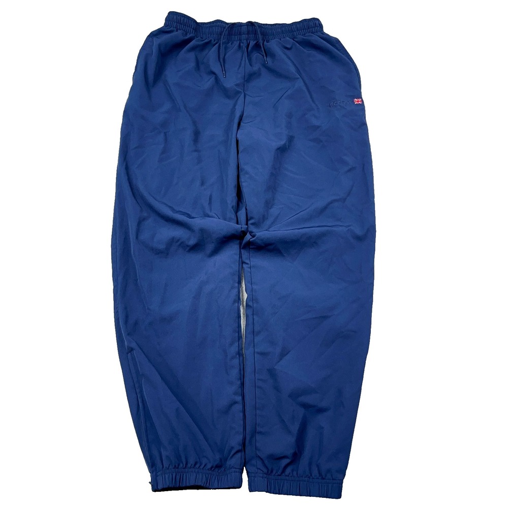 Vintage Y2K Reebok Pants Men Large Navy Windbreakers Track Suit Joggers Baggy